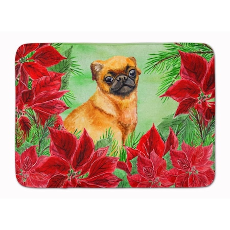 Carolines Treasures Small Brabant Griffon Poinsettas Machine Washable Memory Foam Mat CK1315RUG
